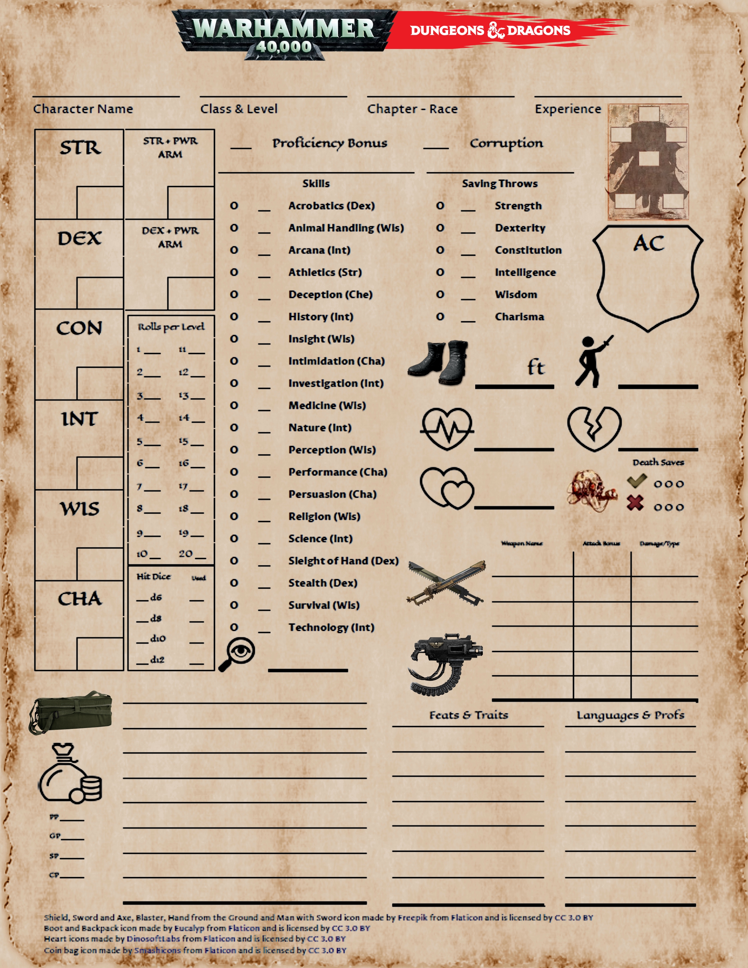 Warhammer 40k Character Sheet